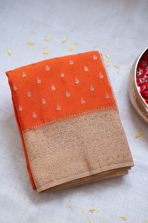 Day 1 Semi Banarasi Georgette Silk Saree-PA02122