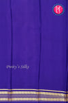 Pure Mysore Crepe Silk Saree-TurquoiseBlue And Blue- PA34176