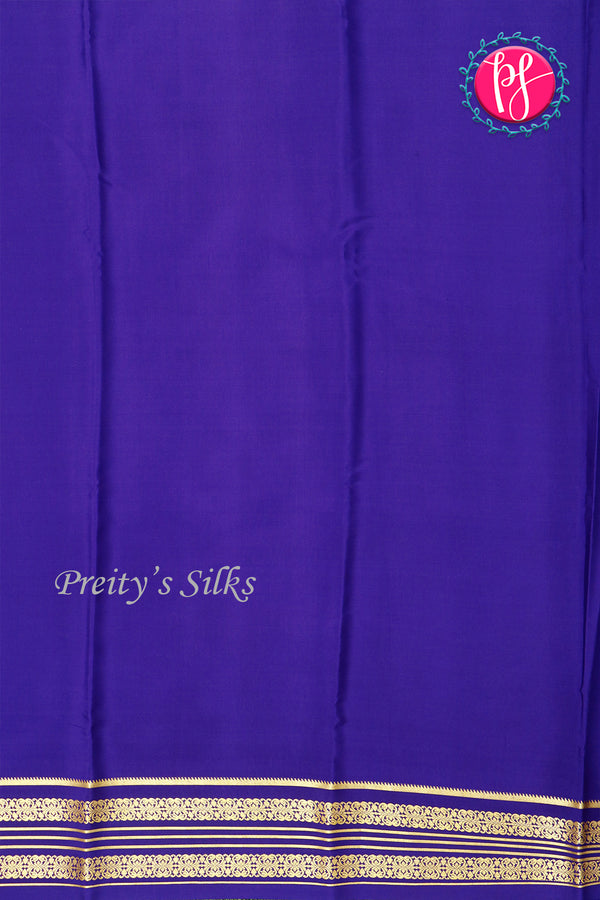 Pure Mysore Crepe Silk Saree-TurquoiseBlue And Blue- PA34176
