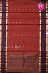 Pure Kanchipuram Silk Saree-Dark Rust And Deep Plum -PA17552