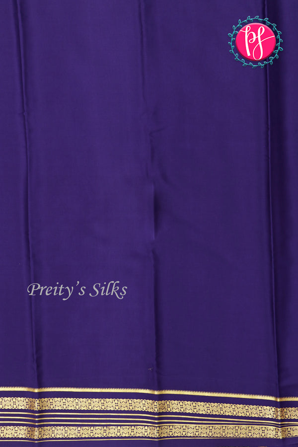 Pure Mysore Crepe Silk Saree-Pink And Navyblue- PA34176