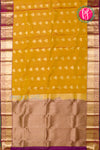 Half Pure Kanchipuram Silk Saree-Goldenyellow And Purple-PA25826