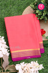 Pure Mysore Crepe Silk Saree-Peachishpink And Pink-PA22237