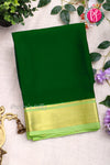Pure Mysore Crepe Silk Saree -Bottle Green And Pastelgreen-PF82619