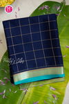 Pure Mysore Crepe Silk Saree-Navyblue And Tealblue-PA56111