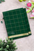 Pure Mysore Crepe Silk Saree (With singlechecks) -Bottlegreen-PA10730