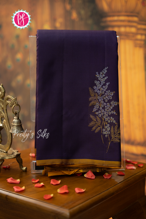 Pure Kanchipuram Silk Saree-Wine And Mustardyellow-PA57122