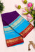 Pure Mysore Crepe Silk Saree -Brinjalpurple And Skyblue Red-PA01241