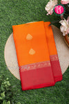 Half Pure Kanchipuram Silk Saree-Orange And RED-PA25965