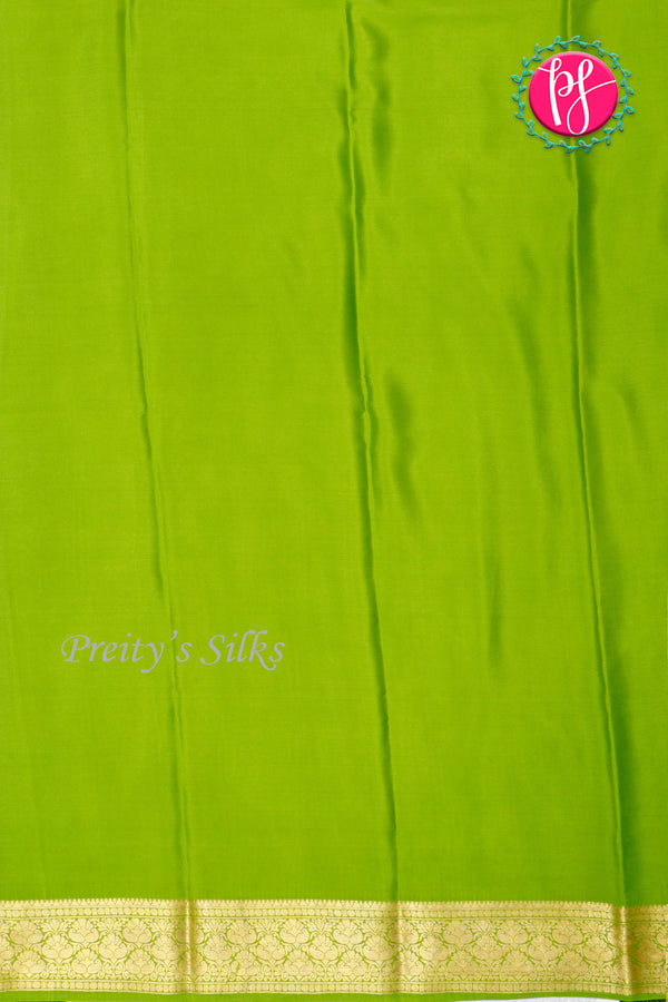 Pure Mysore Crepe Silk Saree-Mauvepink And Parrotgreen-PA46832