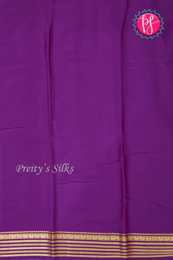 Pure Mysore Crepe Silk Saree-Mauve And Purple-PA28717