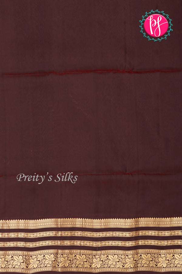 Kanchipuram Soft Silk Saree-Green And Deepbrown-PA27210