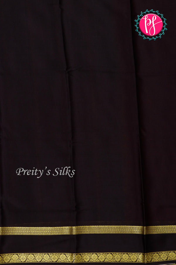 Pure Mysore Crepe Silk Saree-Red And Black-PA22264
