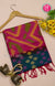 Pure Pochampally Soft Silk saree- Peacock Blue With Reddish Pink-PF03834