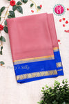 Pure Mysore Crepe Silk Saree -Onion pink And Royalblue-PF82490