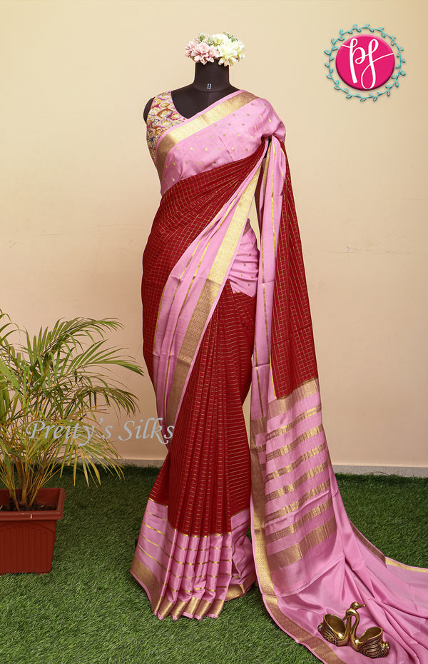Pure Mysore Crepe Silk Saree-PF60711