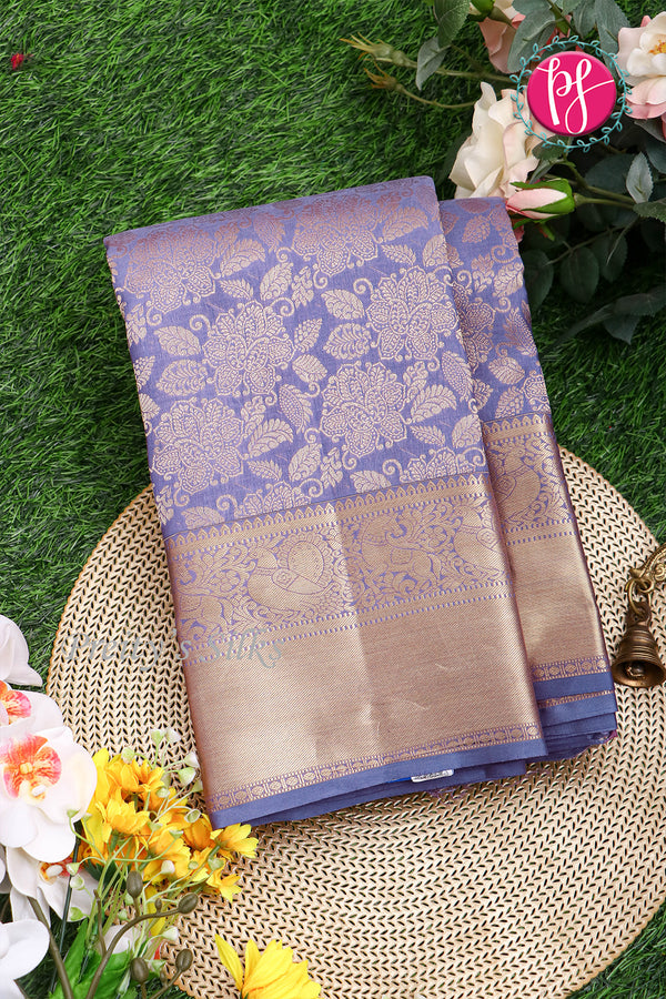 Pure Brocade Kanchipuram Silk Saree-LightLavender-PA04491