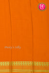 Pure Mysore Crepe Silk Saree-Pistagreen And Lightorange-PA26566