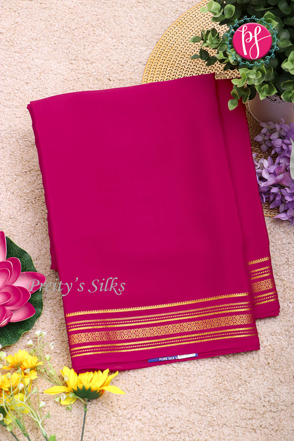 Pure Mysore Crepe Silk Saree-Mejentapink-PA19538