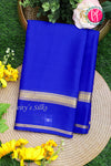 Pure Mysore Crepe Silk Saree-Royalblue-PA21800