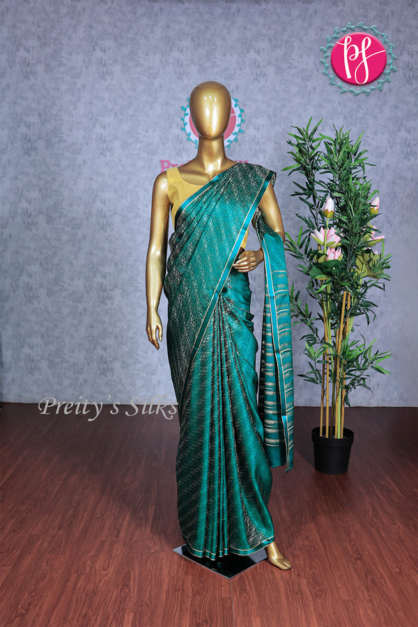 PURE KADDI BANARASI GEORGETTE SILK SAREE-Darkgreen-PA14778