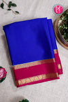 Pure Mysore Crepe Silk Saree -Royal blue And Mejentapink-PF82488