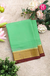 Pure Mysore Crepe Silk Saree -Pistagreen And Maroon-PF82724