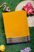Pure Mysore Crepe Silk Saree-Mustardyellow And Navyblue-PA19960