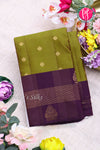 Half Pure Kanchipuram Silk Saree-PachiGreen And Deepwine-PA24692