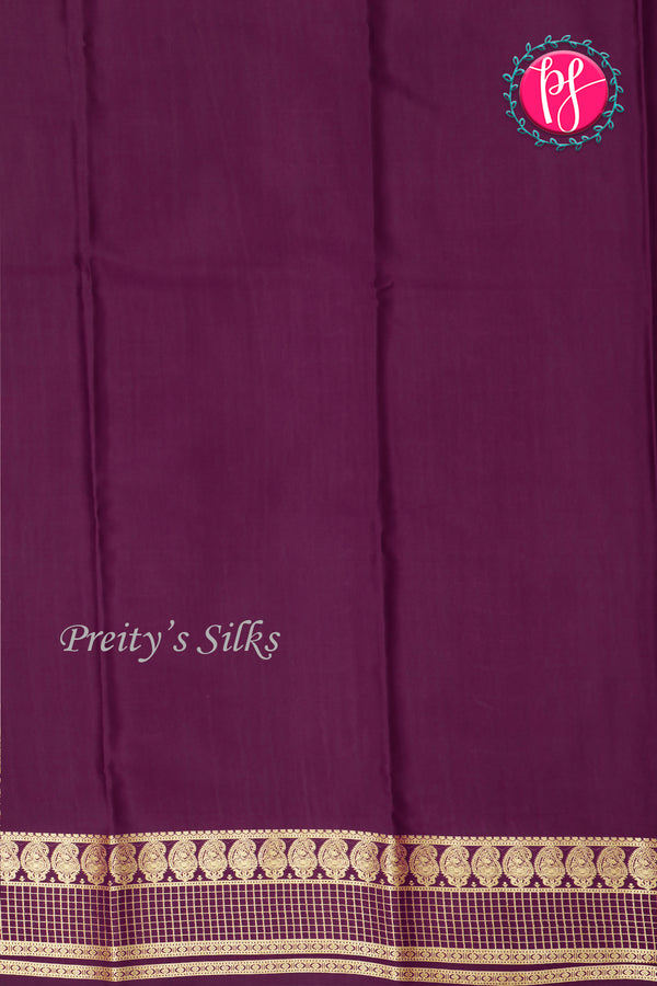 Pure Mysore Crepe Silk Saree-Dusty Rose And Deepwine-PA26566