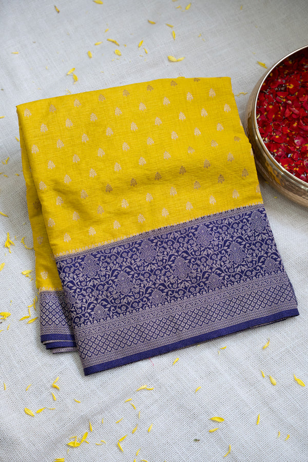 Day 5 Semi Banarasi Silk Saree With silver zari-PA24192