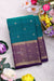 Half Pure Kanchipuram Silk Saree-Peacock blue And Purple-PA24692