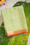 Pure Mysore Crepe Silk Saree-Lightpistagreen And Orange-PA56111