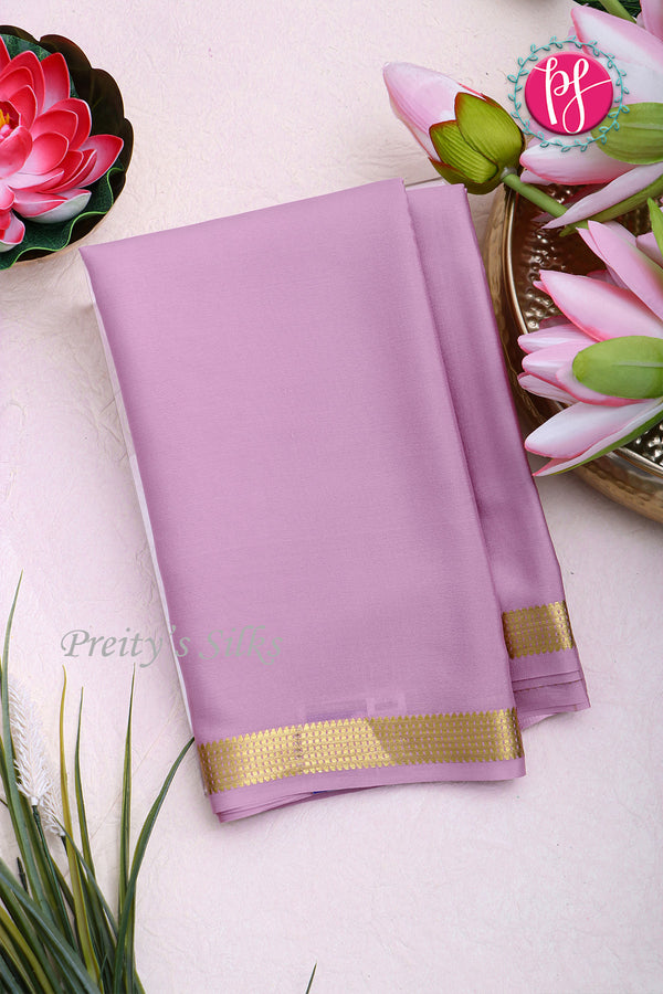 Pure Mysore Crepe Silk Saree -Lilac-PA03056