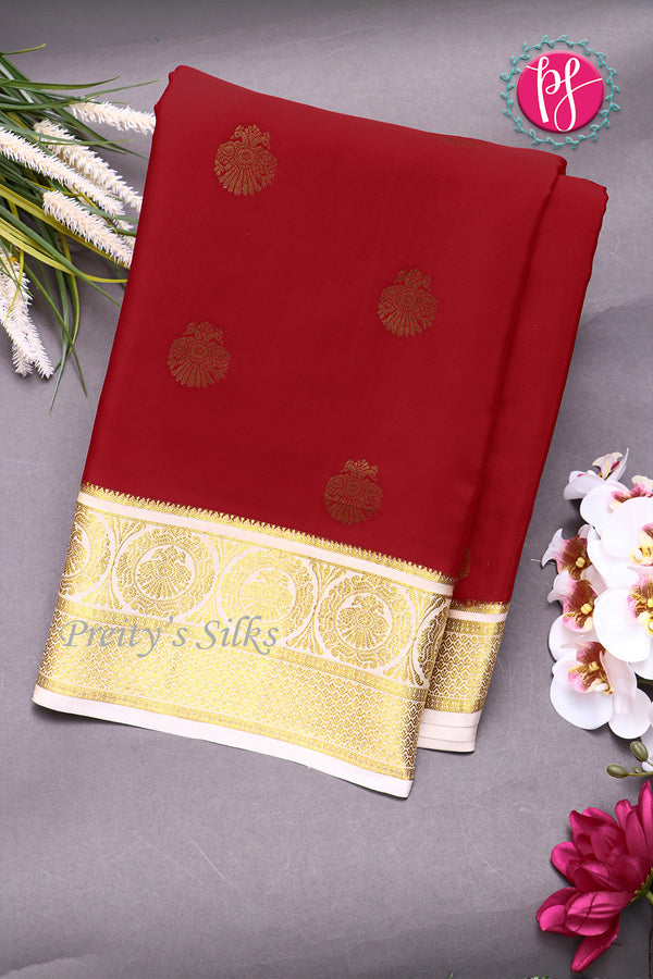 Pure Mysore Crepe Silk Saree-PF77383