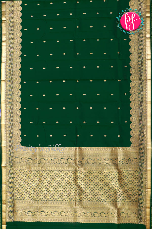 Pure Kanchipuram Silk Saree-Bottlegreen-PA27235