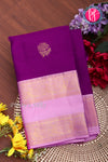 Pure Kanchipuram Silk Saree-Purple And Candy Pink-PA23514