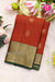 Pure Kanchipuram Silk Saree-RustOrange And Green- PF04355