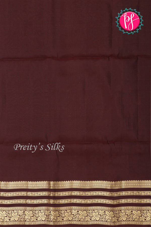 Kanchipuram Soft Silk Saree-Seablue And Deepbrown-PA27210
