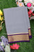 Pure Mysore Crepe Silk Saree-Grey And Purple-PA22355