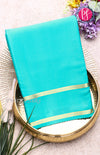 Pure Mysore Crepe Silk Saree With Bentex Border-SkyBlue-PF46790