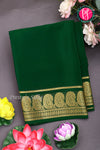Pure Mysore Crepe Silk Saree-Bottlegreen-PA20648