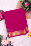Pure Mysore Crepe Silk Saree-RaniPink-PA19804
