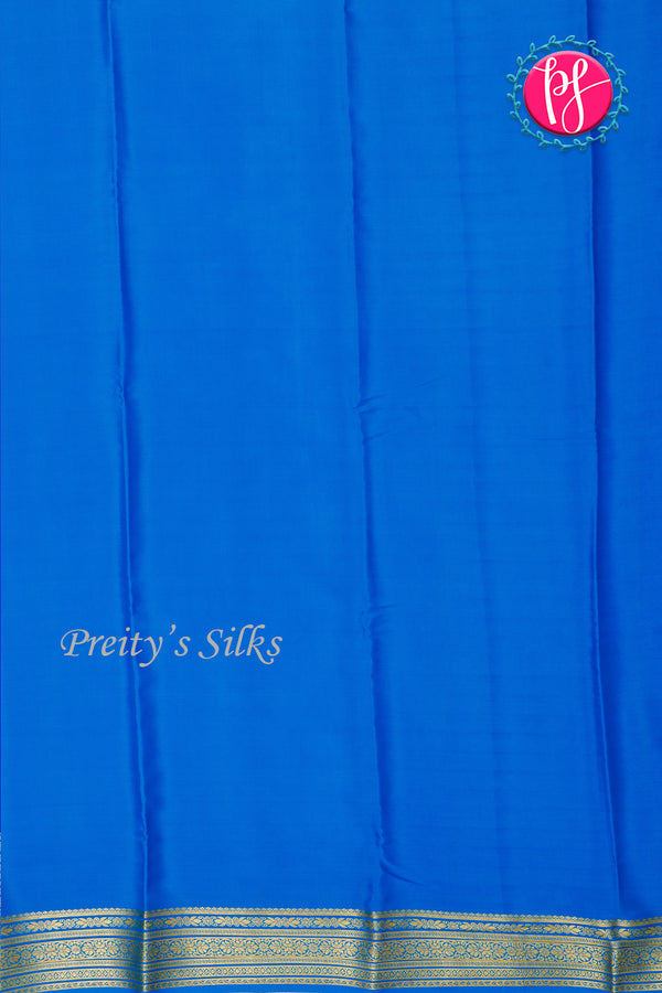 Pure Mysore Crepe Silk Saree-Royalblue And Tealblue- PA28962