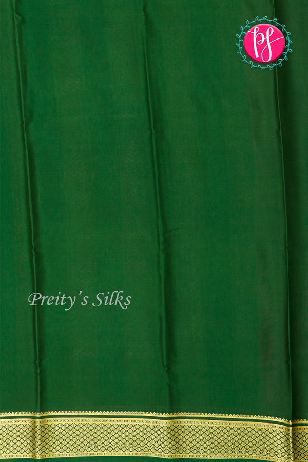 Pure Mysore Crepe Silk Saree-Orange And Green-PA22389