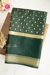 Pure Mysore Crepe Silk Saree-Bottlegreen-PA57142