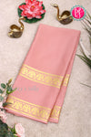 Pure Mysore Crepe Silk Saree-Gandaberunda Border-Peach-PA20598