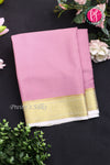 Pure Mysore Crepe Silk Saree -Lightpink And White-PF82724