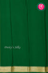 Pure Mysore Crepe Silk Saree-Mustard Yellow And Green-PA28962