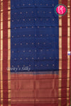 Pure Kanchipuram Silk Saree-Blue And Marron-PA17552